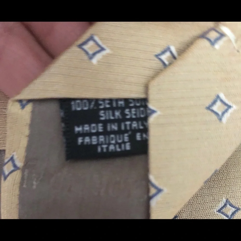 VTG Giorgio Armani Cravatte Silk Gold Wide Necktie Business Designer Luxury